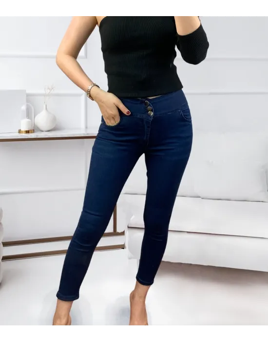 Yüksek Bel Likralı Jean Pantolon 90 Cm