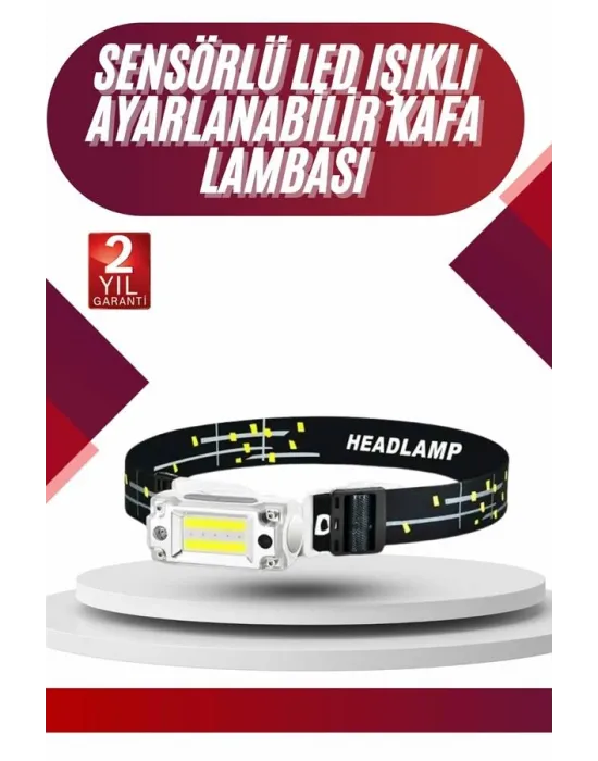 Yüksek Işıklı Şarjlı Ve Sensörlü Led Kafa Lambası Kamp Lambası