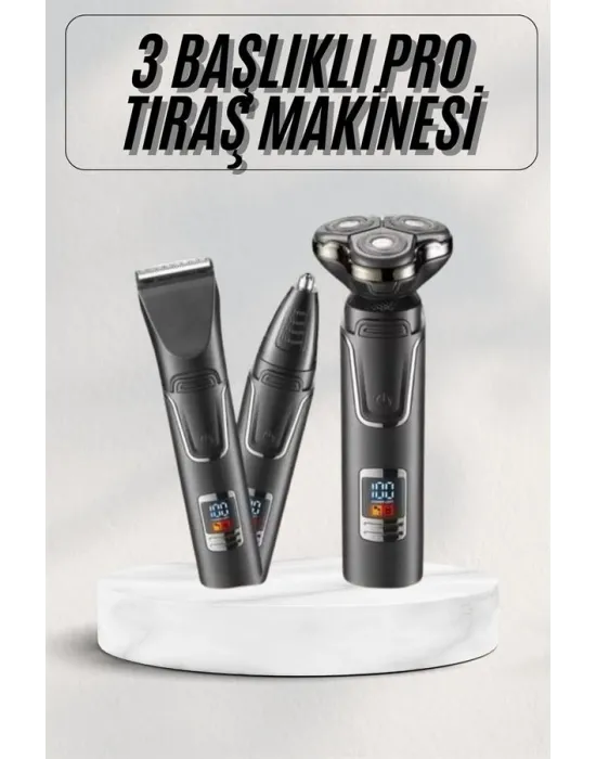 Yüksek Performanslı 3 Başlıklı Profesyonel Şarjlı Islak Ve Kuru Kullanıma Uygun