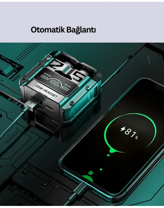 Yüksek Ses Kaliteli Kablosuz Bluetooth Kulaklık Suya Dayanıklı