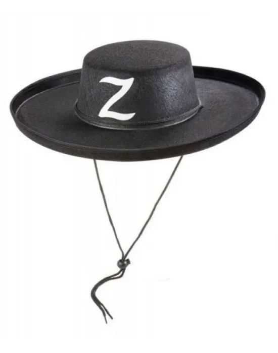 Z Logolu Yetişkin Boy Bağcıklı Zorro Şapkası
