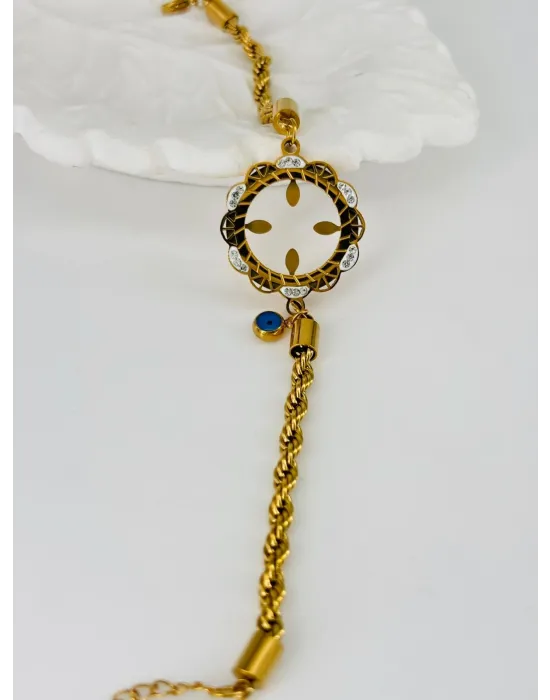 Zirkon  Taşlı Çelik Çelik Bileklikler 17+ 4 Cm  - Kbl0364