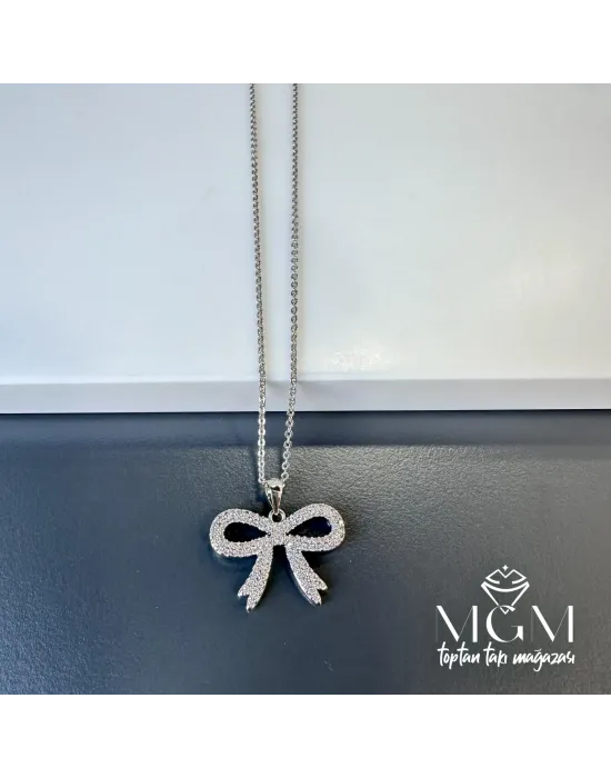 Zirkon Taşlı Fiyonk Kolye - Kl0016