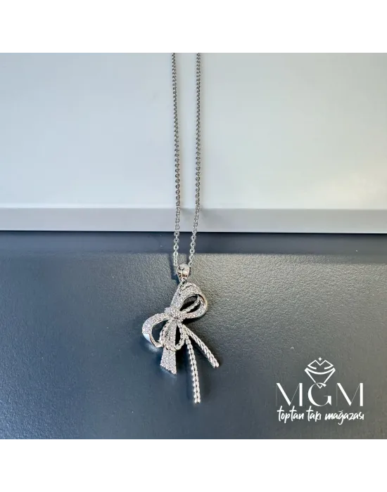 Zirkon Taşlı Fiyonk Kolye - Kl0020