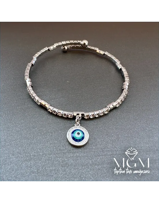 Zirkon Taşlı Nazar Boncuğu Bileklik - Kbl0027