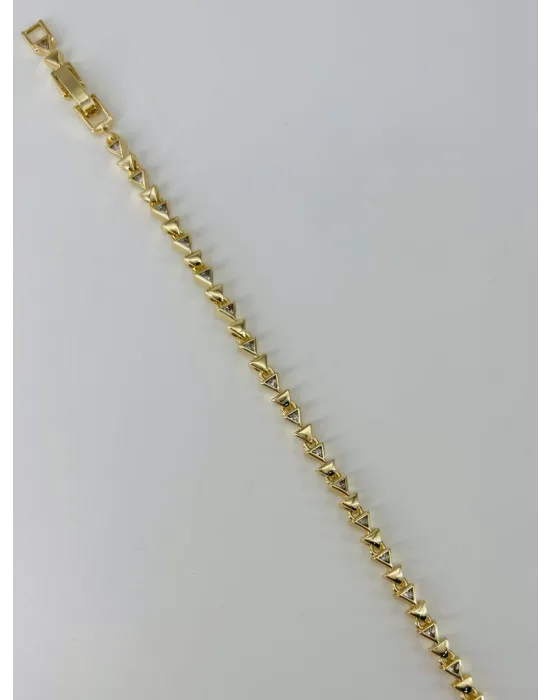    Zirkon Taşlı Pirinç Bileklikler 17+2 Cm  - Kbl0381