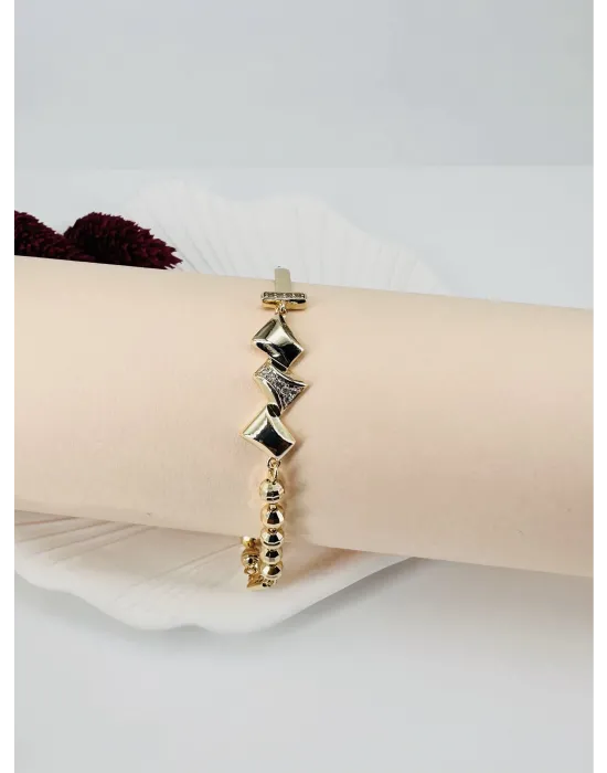 Zirkon Taşlı Pirinç  Bileklikler - Kbl0188