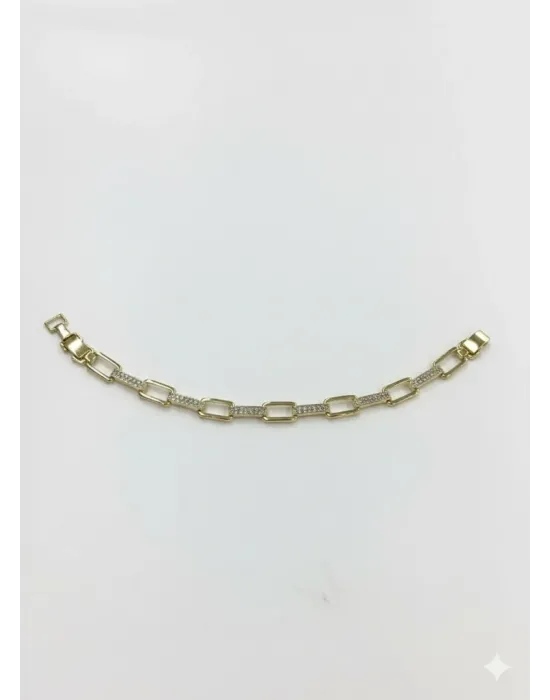    Zirkon Taşlı Pirinç Cm Bileklik 17+2 Cm  - Kbl0387