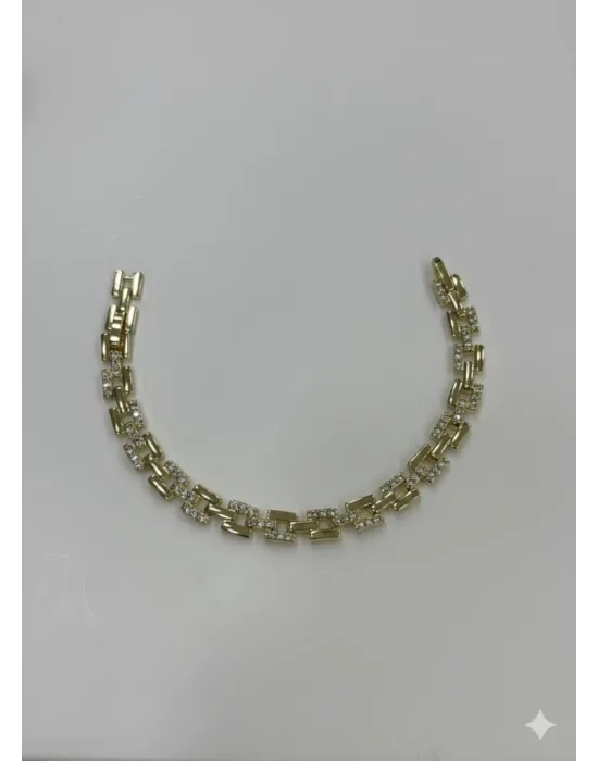    Zirkon Taşlı Pirinç Cm Bileklik 17+2 Cm  - Kbl0397