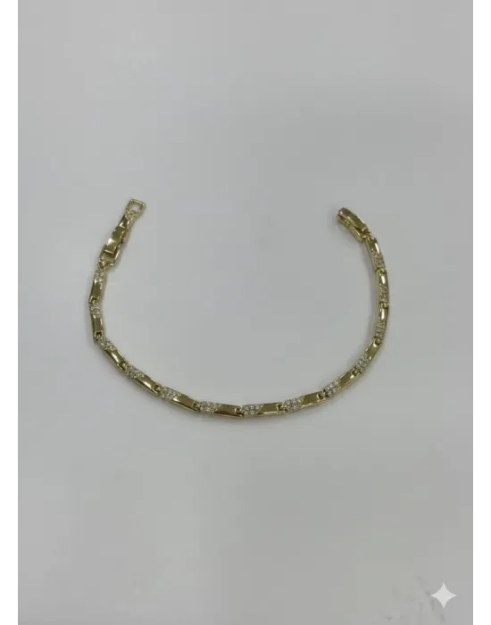    Zirkon Taşlı Pirinç Cm Bileklik 17+2 Cm  - Kbl0399