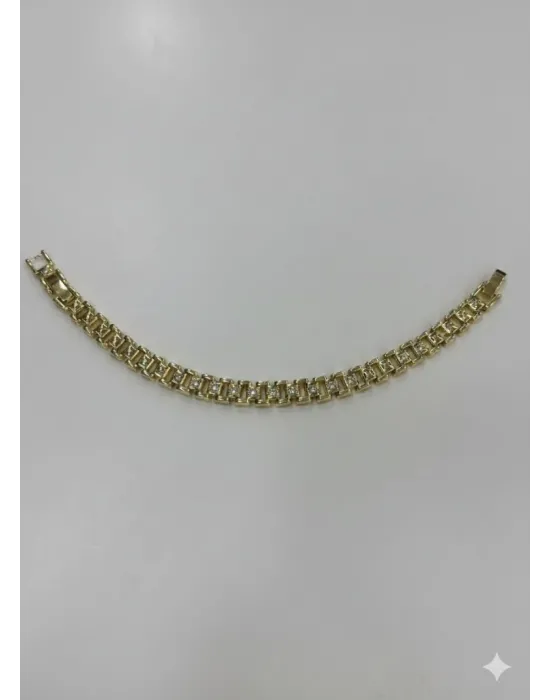    Zirkon Taşlı Pirinç Cm Bileklik 17+2 Cm  - Kbl0409