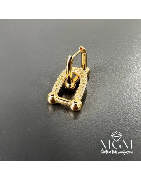 Zirkon Taşlı Pirinç Küpeler - Kp00134