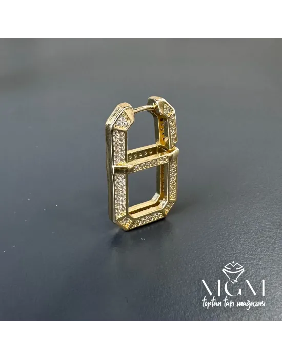 Zirkon Taşlı Pirinç Küpeler - Kp00148