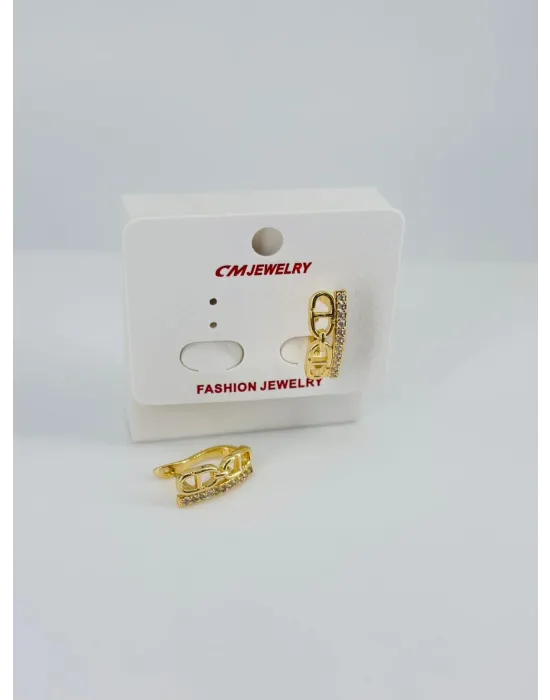   Zirkon Taşlı Pirinç Küpeler - Kp00496