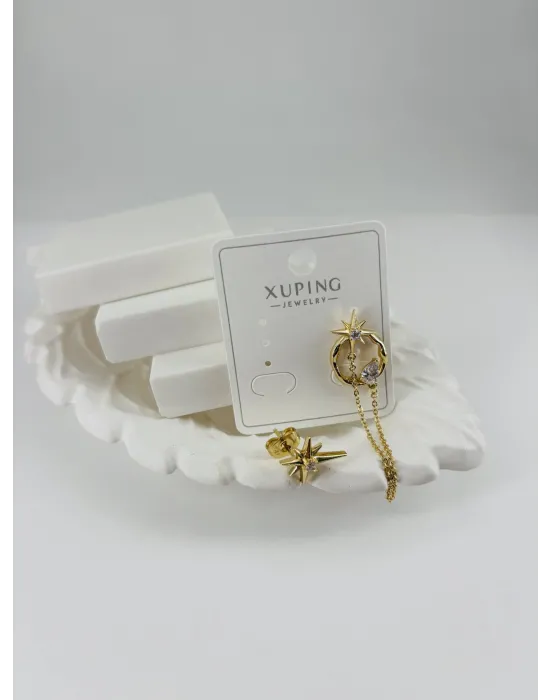 Zirkon Taşlı Pirinç Zirkon Küpe - Kp00316