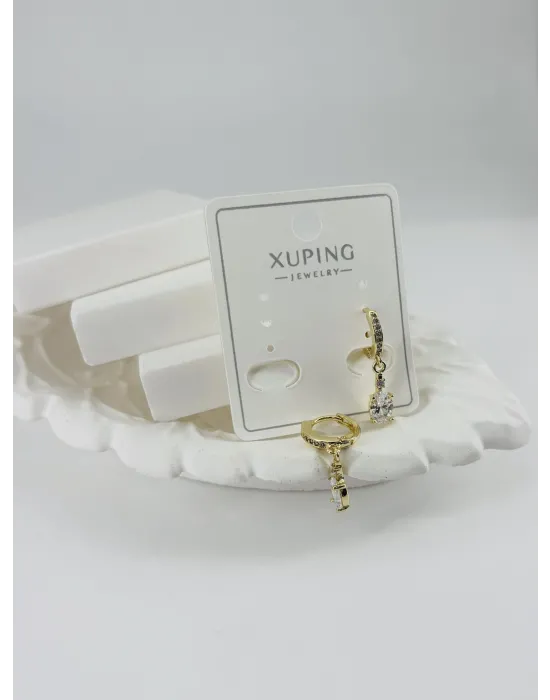 Zirkon Taşlı Pirinç Zirkon Küpe - Kp00350