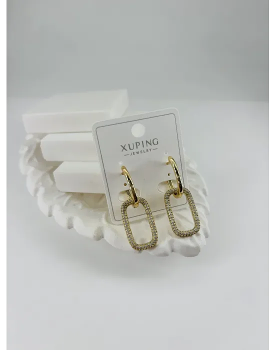 Zirkon Taşlı Pirinç Zirkon Küpe - Kp00355