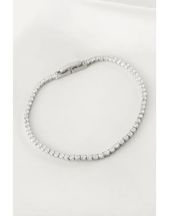 Zirkon Taşlı Suyolu Bileklik 4 mm