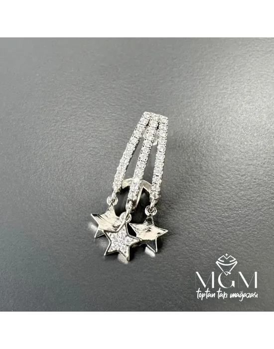 Zirkon Taşlı Yıldız Detaylı Küpe - Kp00173