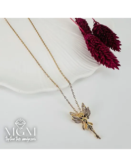 Zirkon Taşlı Zincir : Çelik Çelik Kolye 40+5 Cm - Kl0231
