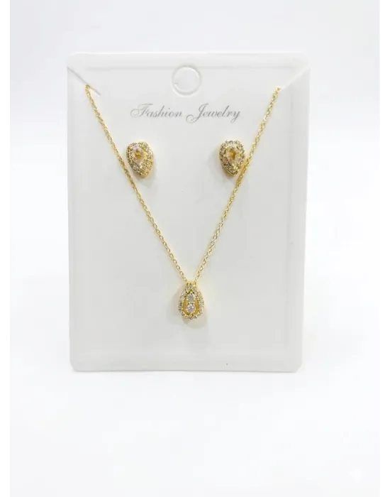   Zirkon Taşlı Zincir : Çelik Ürünler 40+5 Cm - Set0019