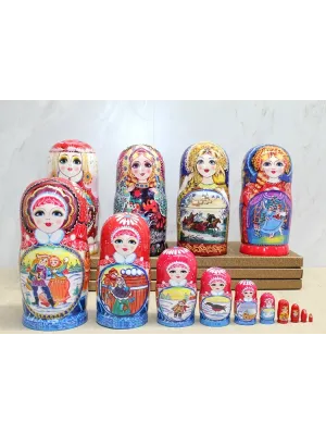 10lu Ahşap Matruşka Seti Alk4389