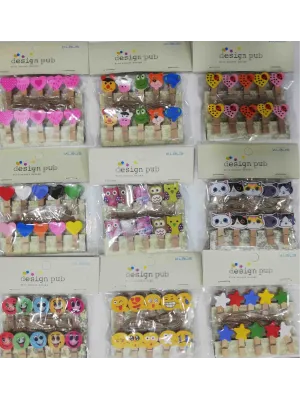 10lu Şekilli Ahşap Mandallar 3.5cm (10lu Set-10 Paket)