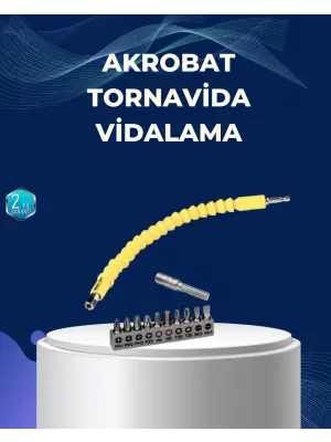 12’li Akrobat Bits Vidalama Seti Esnek Uç Çok Yönlü Kullanım