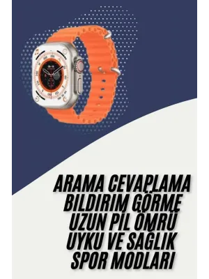 2025 Model Akıllı Saat Çift Kordon Ios Ve Android Arama Cevaplama Sesli Asistan