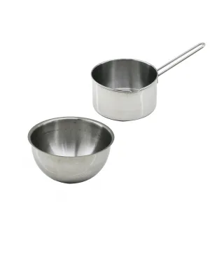 2pcs Set Paslanmaz Çelik Cheff Sütlük - Sosluk=14cm - Derin Kap=17cm