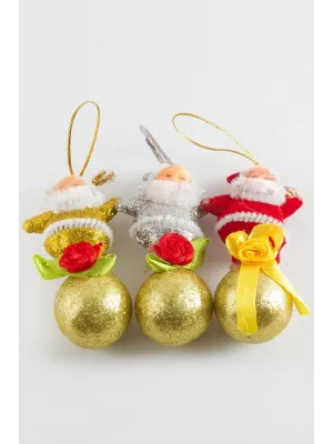 3 Adet Noel Baba Yılbaşı Ağaç Süsü