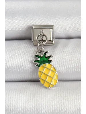 ietaks™ 316L Çelik Gümüş Renk Ananas Model Nomination Charm
