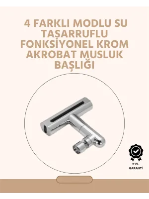 360° Dönüşlü Su Akışı Başlığı | 4ü 1 Arada Kullanım