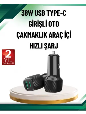 3a Güç Kapasiteli Usb & Type-c Çakmaklık Şarj Adaptörü