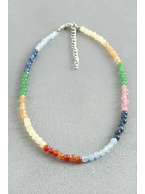 4 mm Karışık Doğaltaşlı Kolye