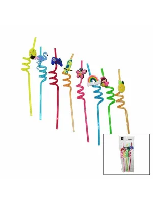 4 Parça  Figürlü Pipet Plastik