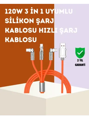 120 w Hızlı Çözüm Sunan 3ü 1 Usb Şarj Kablosu– Sağlam Gövde