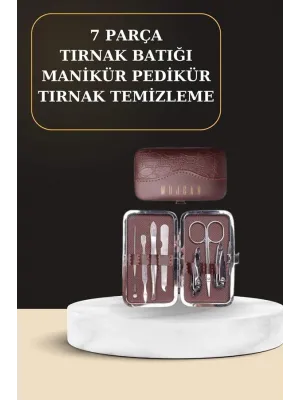 7 Parça Manikür Pedikür Seti El Ayak Bakımı Çantalı Paslanmaz Çelik