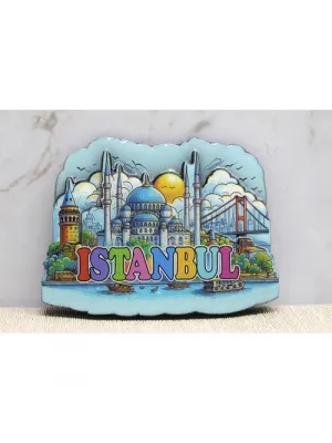 Ahşap İstanbul Temalı Magnet - Model 10