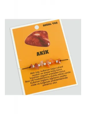 Akik Doğaltaşlı İp Bileklik