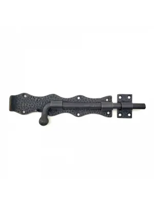 Antika Tarz Dekoratif Pirinç Dövme Kapı Sürgüsü - 20cm, Oksit