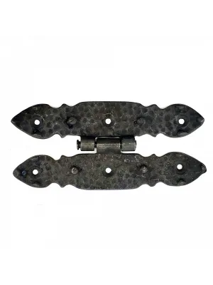 Antika Tarz Dekoratif Pirinç Düğmeli Menteşe - 142x69 Mm, Oksit