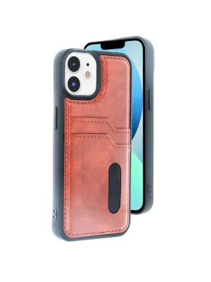 Apple İphone 11 Kılıf Sara Kartvizitli Deri Kılıf - Taba