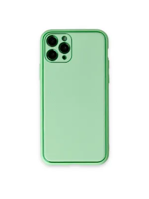 Apple İphone 11 Pro Kılıf Coco Deri Silikon Kapak - Açık Yeşil