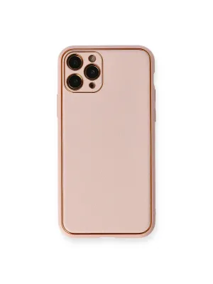 Apple İphone 11 Pro Kılıf Coco Deri Silikon Kapak - Pembe