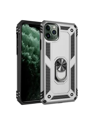 Apple İphone 11 Pro Kılıf Sofya Yüzüklü Silikon Kapak - Gümüş