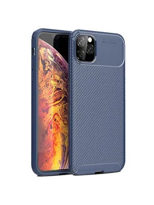Apple İphone 11 Pro Max Kılıf Auto Focus Karbon Kapak - Lacivert