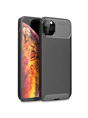 Apple İphone 11 Pro Max Kılıf Auto Focus Karbon Kapak - Siyah