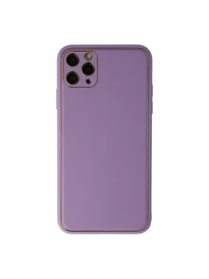 Apple İphone 11 Pro Max Kılıf Coco Deri Silikon Kapak - Lila