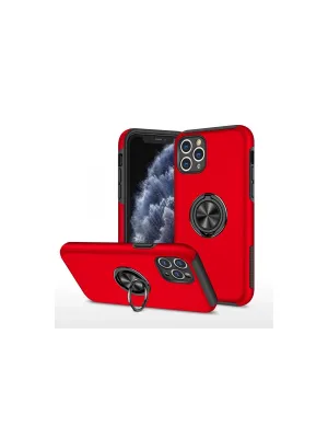 Apple İphone 11 Pro Max Kılıf Elit Yüzüklü Kapak - Kırmızı